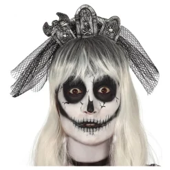 Disfrazzes Diademas, Tiaras Y Coronas Disfraces |Accesorios Halloween Y Terror ^Diadema Lápidas con Velo
