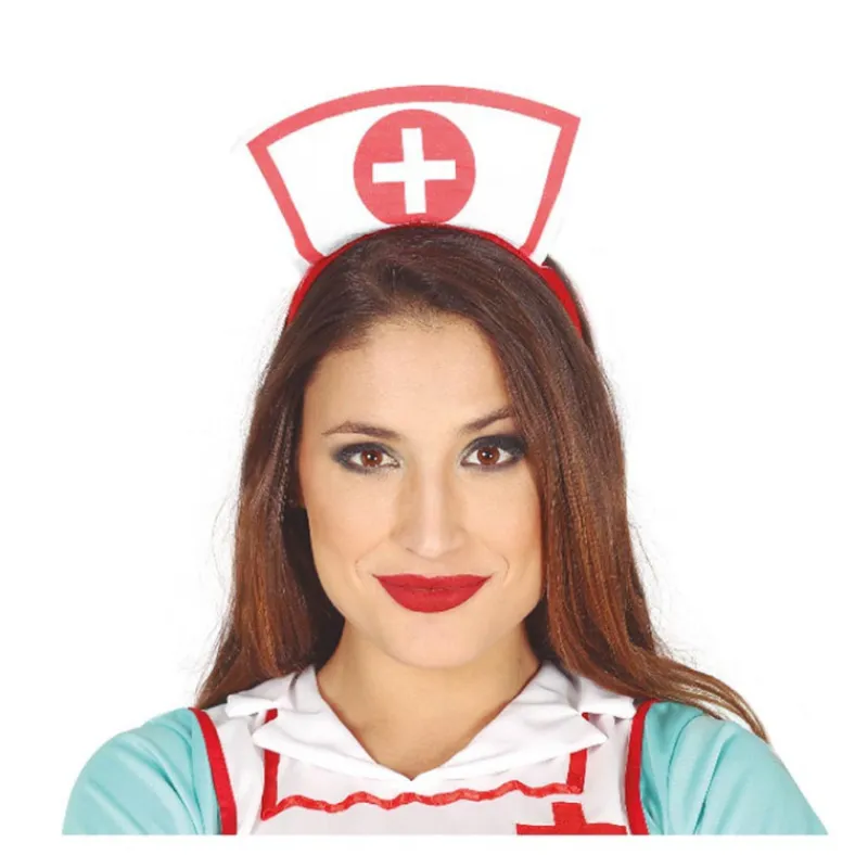 Disfrazzes Sombreros Y Cascos Para Disfraces |Accesorios Halloween Y Terror ^Diadema Mini de Enfermera
