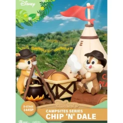 Beast Kingdom Figuras Disney De Colección ^Diorama Chip y Chop 10cm Campsite series