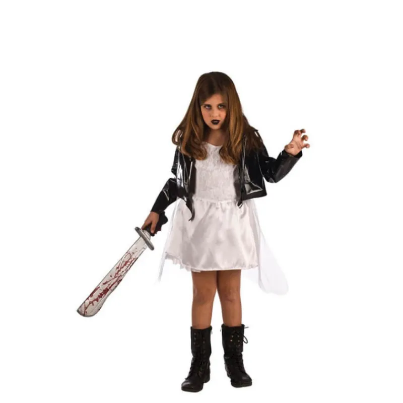 Disfrazzes Disfraces Infantiles^Disfraz infantil de Tiffany la Novia de Chucky brillante