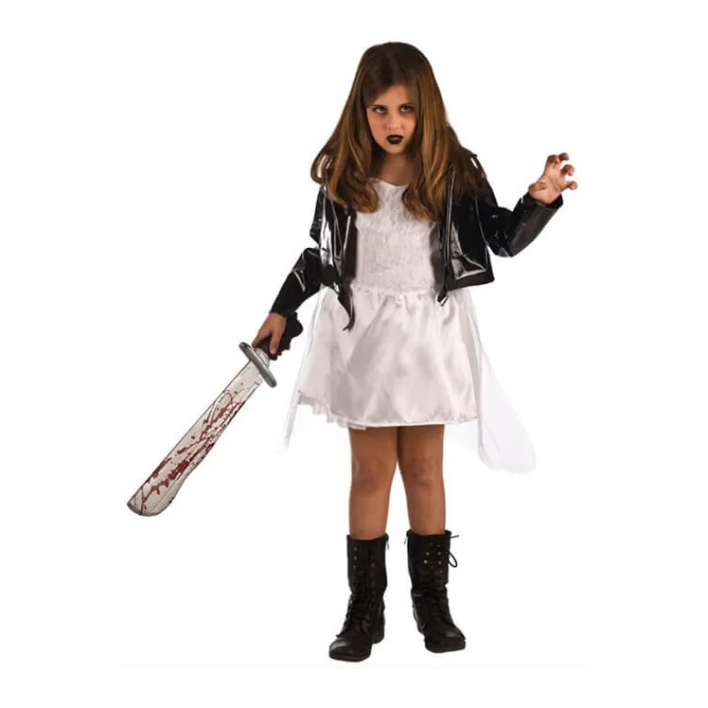 Disfrazzes Disfraces Infantiles^Disfraz infantil de Tiffany la Novia de Chucky brillante