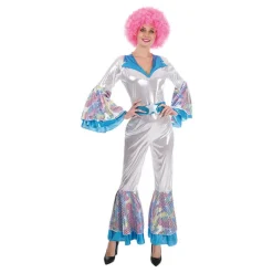 Hot Disfraz de Abba Woman plateado para mujer Mujer Disfraces Mujer|Disfraces De Música