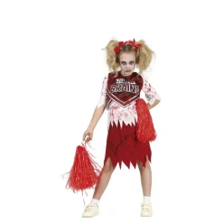 Disfrazzes Disfraces Infantiles|Disfraces Halloween Niña^Disfraz de Animadora Roja y Blanco Zombie para niña