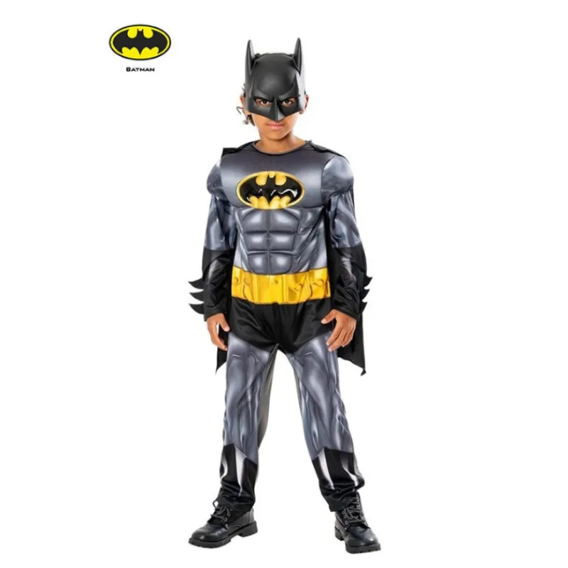 Disfrazzes Disfraces Infantiles|Disfraces Dc^Disfraz de Batman núcleo metálico deluxe con máscara para niño
