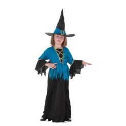 Best Disfraz de Bruja Azul Elegante para niña Disfraces Infantiles|Disfraces Halloween Niña
