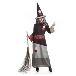New Disfraz de Bruja con parches para mujer Mujer Disfraces Mujer|Disfraces Halloween Mujer