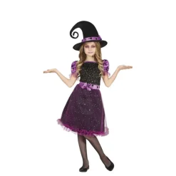 New Disfraz de Bruja Morada con Tul y Lazo para niña Disfraces Infantiles|Disfraces Halloween Niña