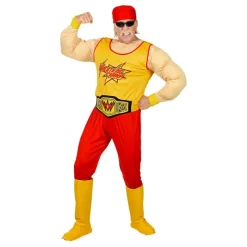 Hombre Disfrazzes Disfraces Hombre|Disfraces Series^Disfraz de Campeón W Amarillo y Rojo con Bandana para Hombre