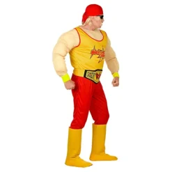 Hombre Disfrazzes Disfraces Hombre|Disfraces Series^Disfraz de Campeón W Amarillo y Rojo con Bandana para Hombre