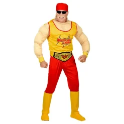 Hombre Disfrazzes Disfraces Hombre|Disfraces Series^Disfraz de Campeón W Amarillo y Rojo con Bandana para Hombre