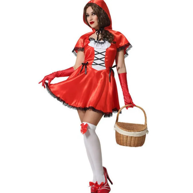 Best Disfraz de Caperucita Encantadora con Lazos para Mujer Mujer Disfraces Mujer|Disfraces Disney