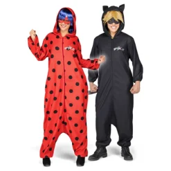 Hombre Disfrazzes Disfraces Hombre^Disfraz de Cat Noir Pijama de Miraculous Ladybug con peluca para hombre