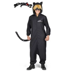 Hombre Disfrazzes Disfraces Hombre^Disfraz de Cat Noir Pijama de Miraculous Ladybug con peluca para hombre