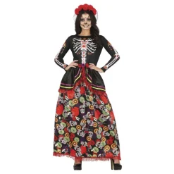 Best Disfraz de Catrina con vestido estampado para mujer Mujer Disfraces Mujer|Disfraces Halloween Mujer
