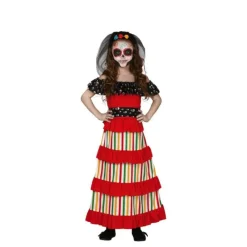 Disfrazzes Disfraces Infantiles|Disfraces Halloween Niña^Disfraz de Catrina Roja del Día de Los Muertos para niña