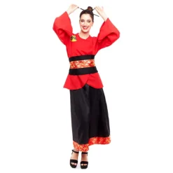 Sale Disfraz de China Aldeana Rojo y Negro para mujer Mujer Disfraces Mujer
