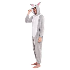 Hombre Disfrazzes Disfraces Hombre^Disfraz de Conejo Gris con Capucha para hombre