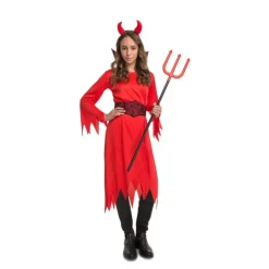 Disfrazzes Disfraces Infantiles|Disfraces Halloween Niña^Disfraz de Diablesa con cuernos para niña