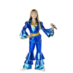 Online Disfraz de Disco Azul Años 70 para Niña Disfraces Infantiles|Disfraces De Música