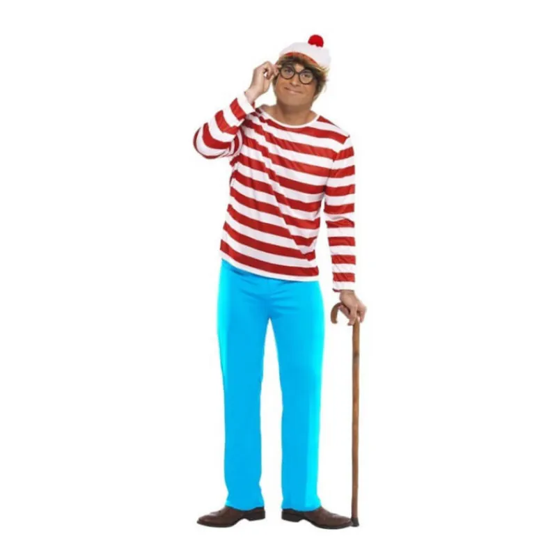 Best Disfraz de Dónde está Wally: Wally para Hombre Hombre Disfraces Hombre|Disfraces Kawaii Y Divertidos