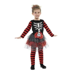 Discount Disfraz de Esqueleto a Rayas para niña Disfraces Infantiles|Disfraces Halloween Niña