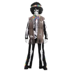Hot Disfraz de Esqueleto Hippie para adultos Disfraces Unisex|Disfraces Halloween Unisex
