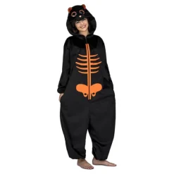 Disfraz de Esqueleto naranja con Ojos grandes para adultos Disfraces Unisex|Disfraces Halloween Unisex