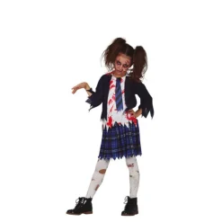 Disfrazzes Disfraces Infantiles|Disfraces Halloween Niña^Disfraz de Estudiante de Secundaria Zombie para niña