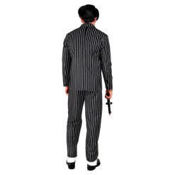 Hombre Disfrazzes Disfraces Hombre^Disfraz de Gángster Negro y Blanco a Rayas para Hombre
