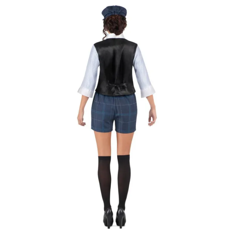 Mujer Disfrazzes Disfraces Mujer|Disfraces Series^Disfraz de Gánster Inglesa a Cuadros Azules para Mujer