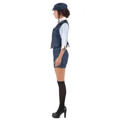 Mujer Disfrazzes Disfraces Mujer|Disfraces Series^Disfraz de Gánster Inglesa a Cuadros Azules para Mujer