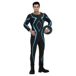 Outlet Disfraz de Jugador de Videojuegos Negro y Azul para Hombre Hombre Disfraces Hombre|Disfraces Cine