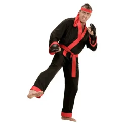 Hombre Disfrazzes Disfraces Hombre|Disfraces Cine^Disfraz de Luchador marcial negro y rojo para hombre