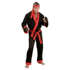 Hombre Disfrazzes Disfraces Hombre|Disfraces Cine^Disfraz de Luchador marcial negro y rojo para hombre