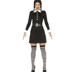 Hot Disfraz de Miércoles Addams Mujer Disfraces Mujer|Disfraces Halloween Mujer