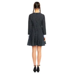 Mujer Disfrazzes Disfraces Mujer^Disfraz de Miércoles con Estampado de Calavera para Mujer