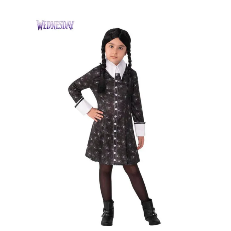 Best Disfraz de Miércoles de La Familia Addams con lunares para niña Disfraces Infantiles