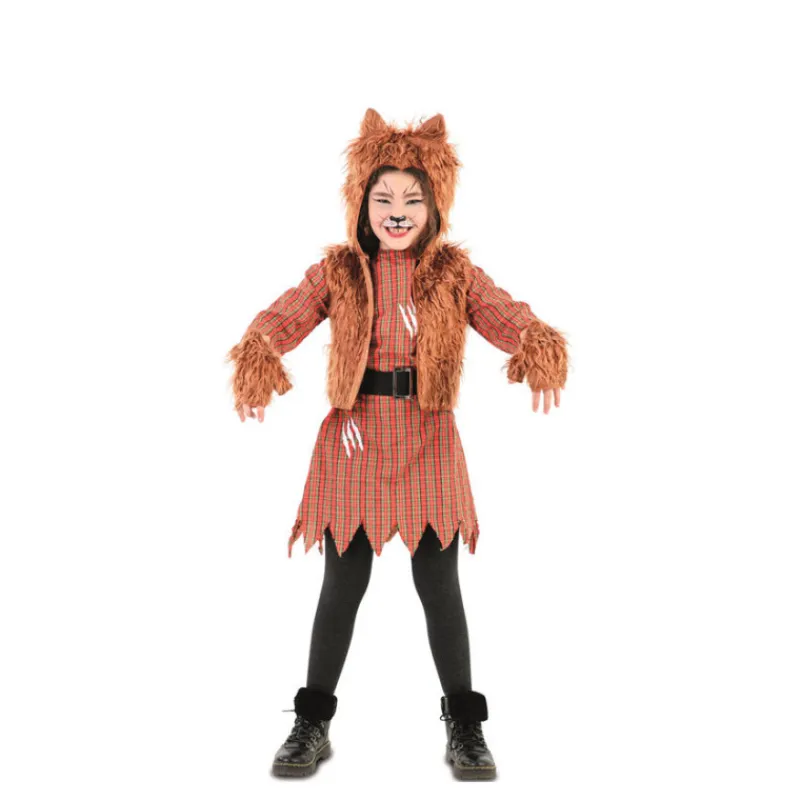 New Disfraz de Niña Lobo con guantes para niña Disfraces Infantiles