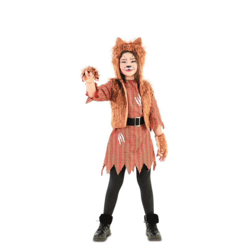 New Disfraz de Niña Lobo con guantes para niña Disfraces Infantiles