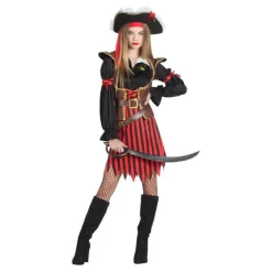 Mujer Disfrazzes Disfraces Mujer|Disfraces Cine^Disfraz de Pirata a rayas para mujer