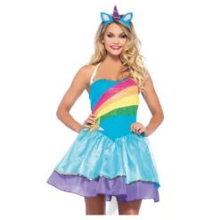 Mujer Disfrazzes Disfraces Mujer^Disfraz de Unicornio Arcoíris para mujer