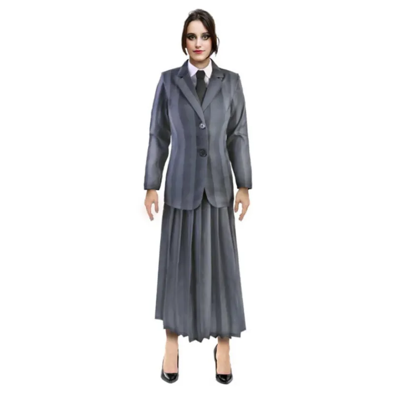 New Disfraz de Uniforme Rayas Miércoles para Mujer Mujer Disfraces Mujer