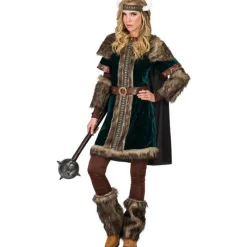 Outlet Disfraz de Vikinga Verde para mujer Mujer Disfraces Mujer|Disfraces Medievales Y Vikingos