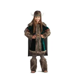 Disfraz de Vikinga verde para niña Disfraces Infantiles|Disfraces Medievales Y Vikingos
