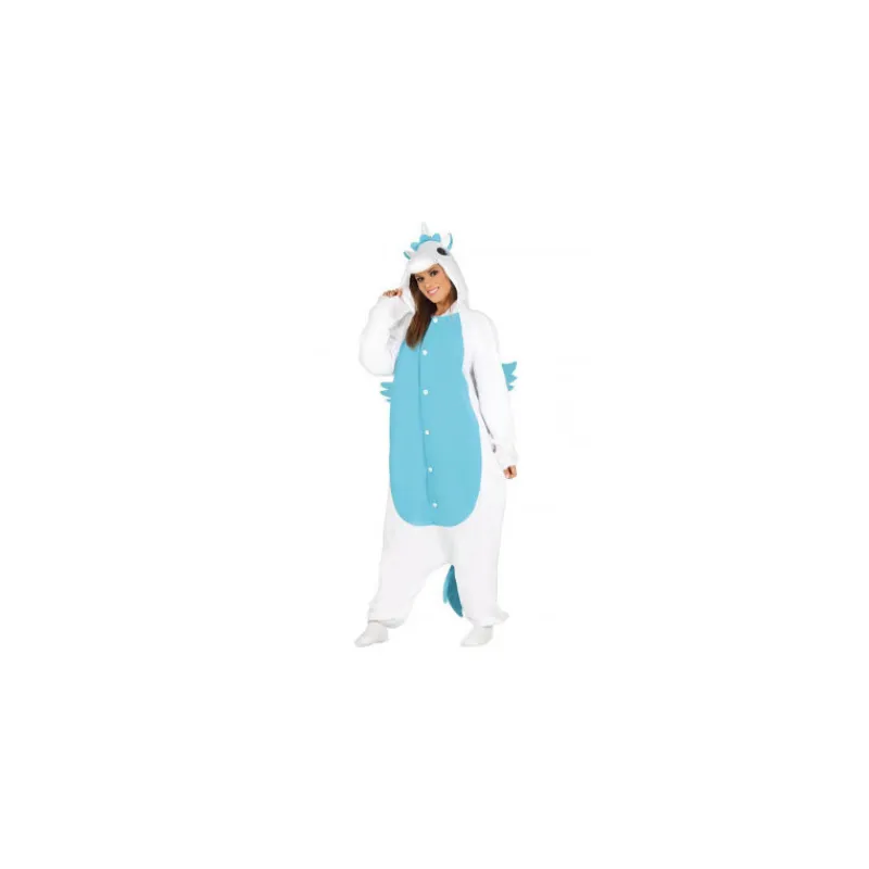 Mujer Disfrazzes Disfraces Mujer^Disfraz tipo Kigurumi Pijama de Unicornio azul para mujer