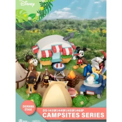 Beast Kingdom Películas Y Personajes De Disney ·Mickey & Minnie|Figuras Disney De Colección ^Disney Diorama PVC D-Stage Campsite Series Mini & Pluto 10 cm