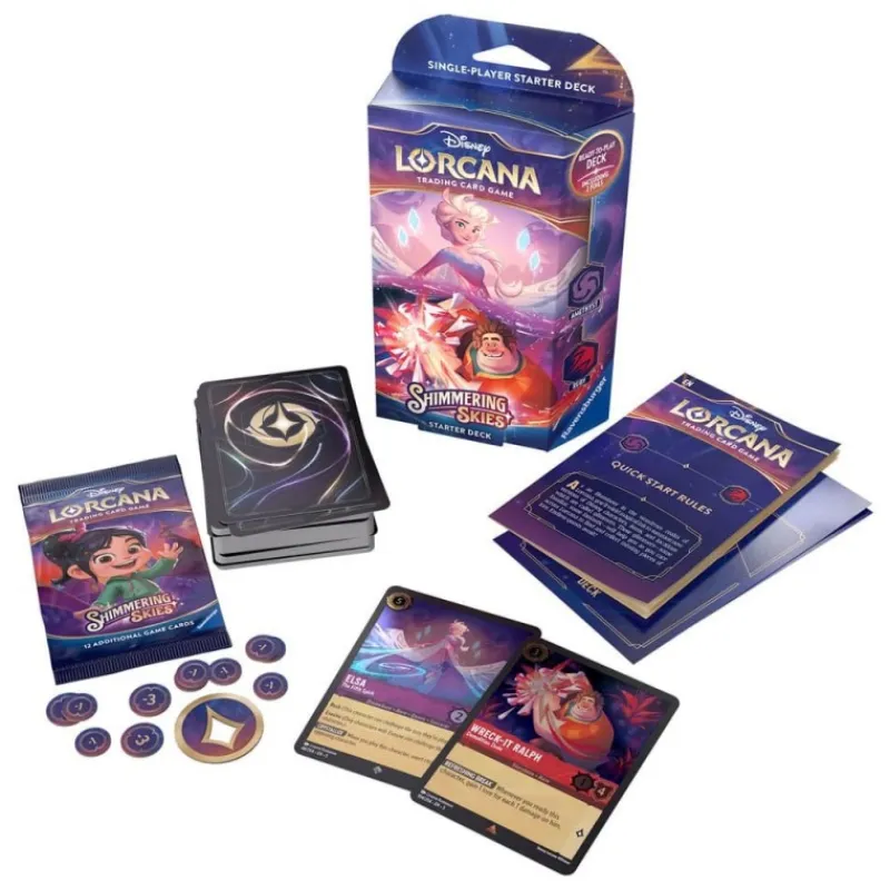 Best Disney Lorcana TCG Shimmering Skies Mazo de Inicio Inglés Más Regalos De Disney|Películas Y Personajes De Disney ·El Rey León