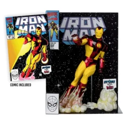 Outlet Estatua Iron Man 1/6 PVC 26 cm con Cómic Superhéroes Marvel|Coleccionismo Marvel