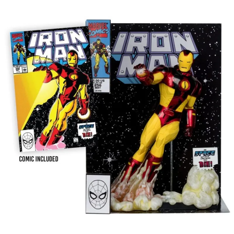 Outlet Estatua Iron Man 1/6 PVC 26 cm con Cómic Superhéroes Marvel|Coleccionismo Marvel