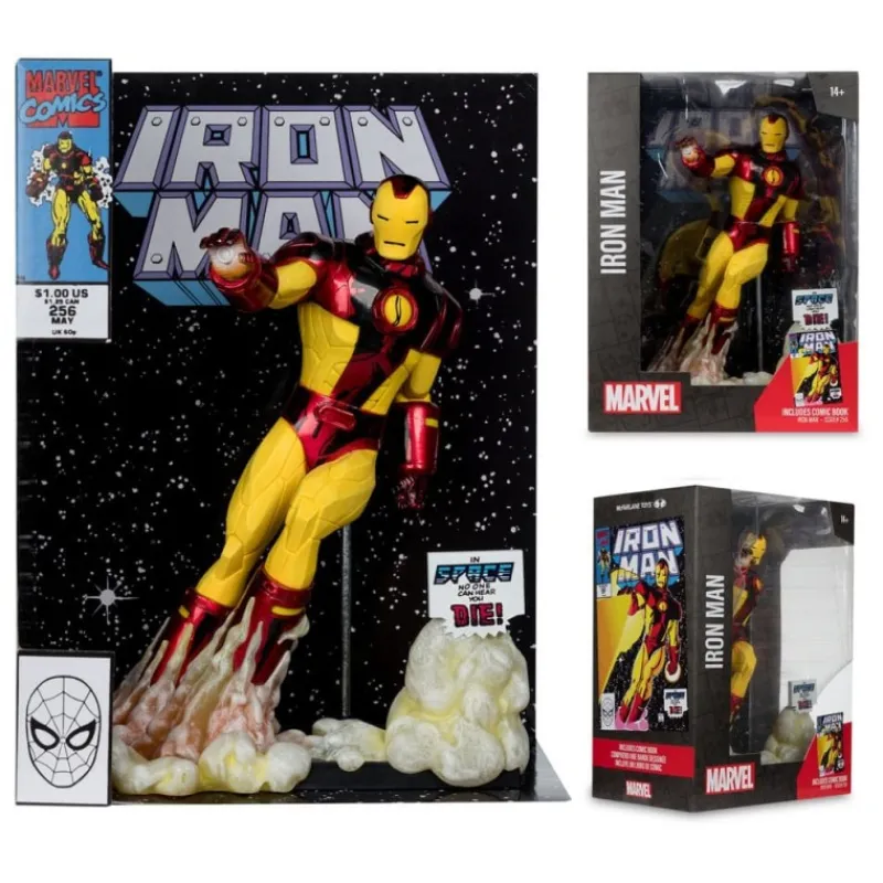 Outlet Estatua Iron Man 1/6 PVC 26 cm con Cómic Superhéroes Marvel|Coleccionismo Marvel